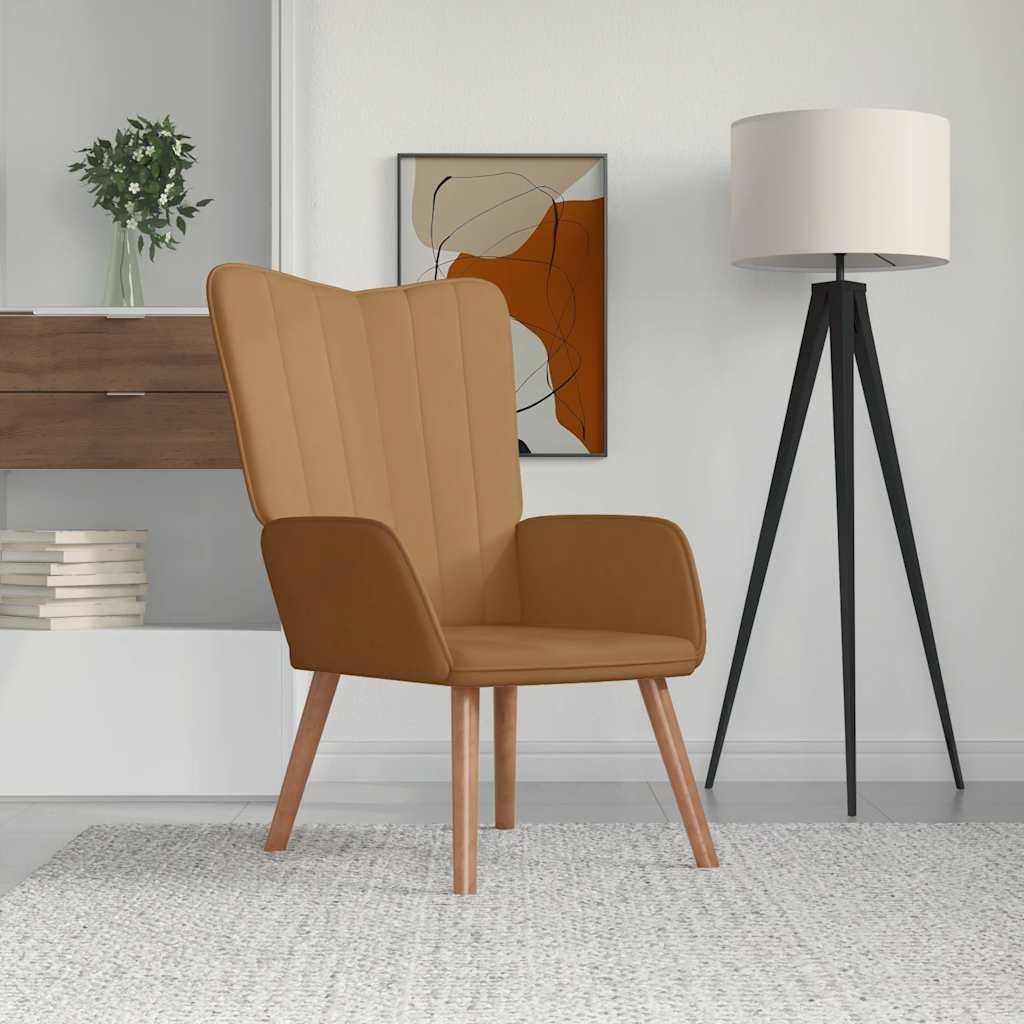 Relaxstoel fluweel bruin is nu te koop bij PeponiXL, paradijselijk wonen!