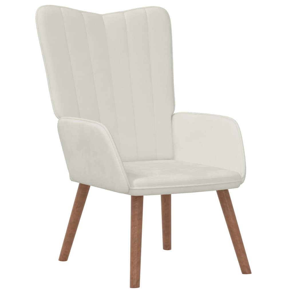 Relaxstoel fluweel crèmewit is nu te koop bij PeponiXL, paradijselijk wonen!