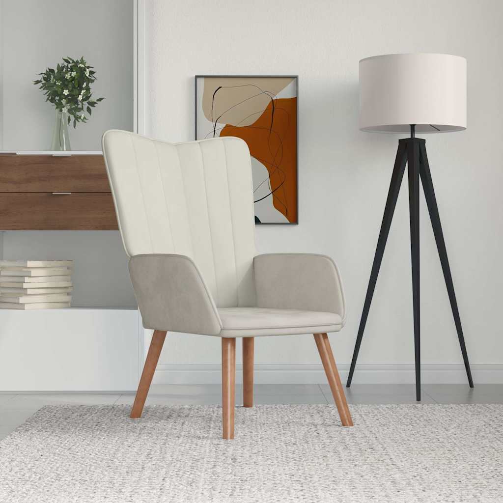 Relaxstoel fluweel crèmewit is nu te koop bij PeponiXL, paradijselijk wonen!