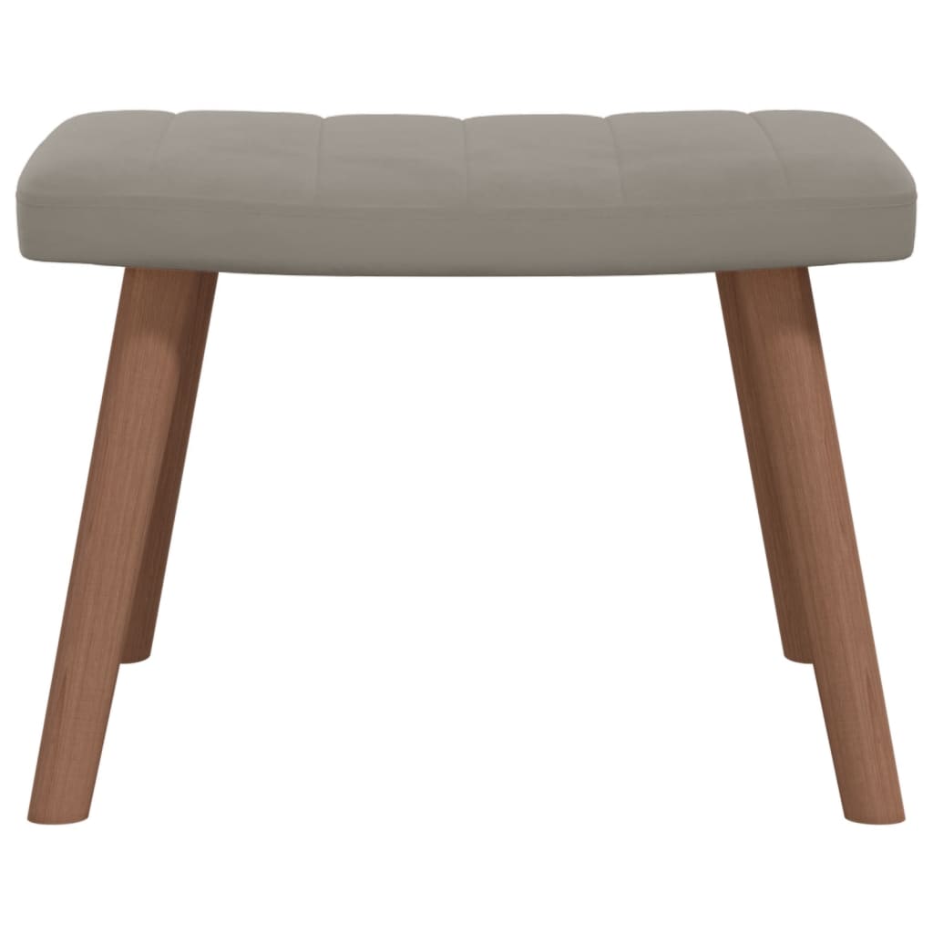 Relaxstoel met voetenbank fluweel lichtgrijs is nu te koop bij PeponiXL, paradijselijk wonen!