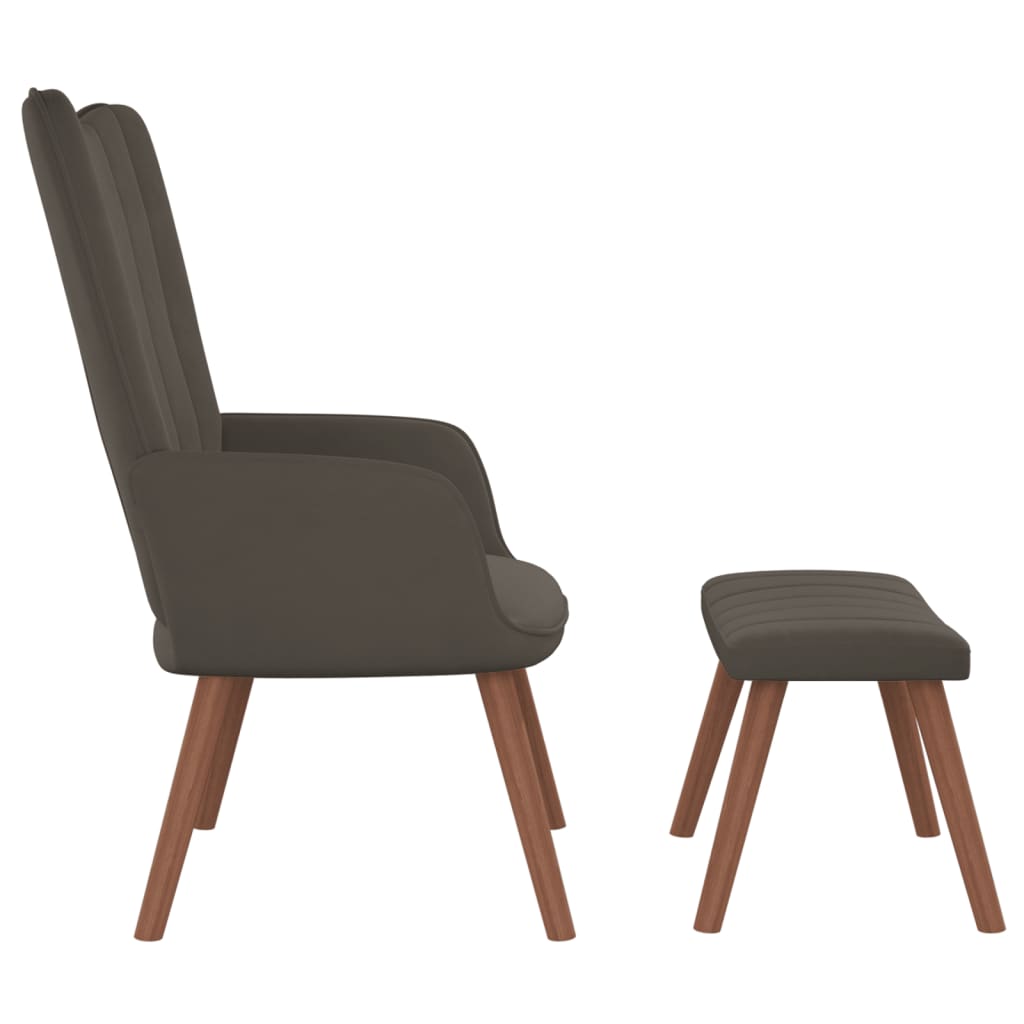 Relaxstoel met voetenbank fluweel donkergrijs is nu te koop bij PeponiXL, paradijselijk wonen!