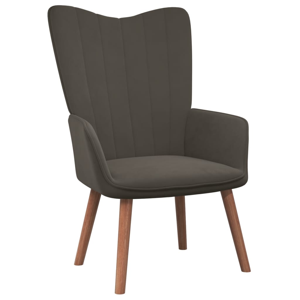 Relaxstoel met voetenbank fluweel donkergrijs is nu te koop bij PeponiXL, paradijselijk wonen!