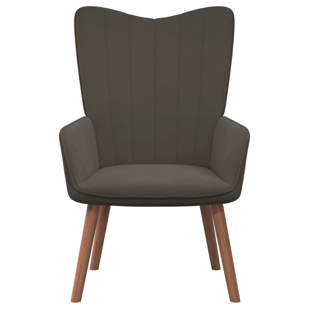 Relaxstoel met voetenbank fluweel donkergrijs is nu te koop bij PeponiXL, paradijselijk wonen!