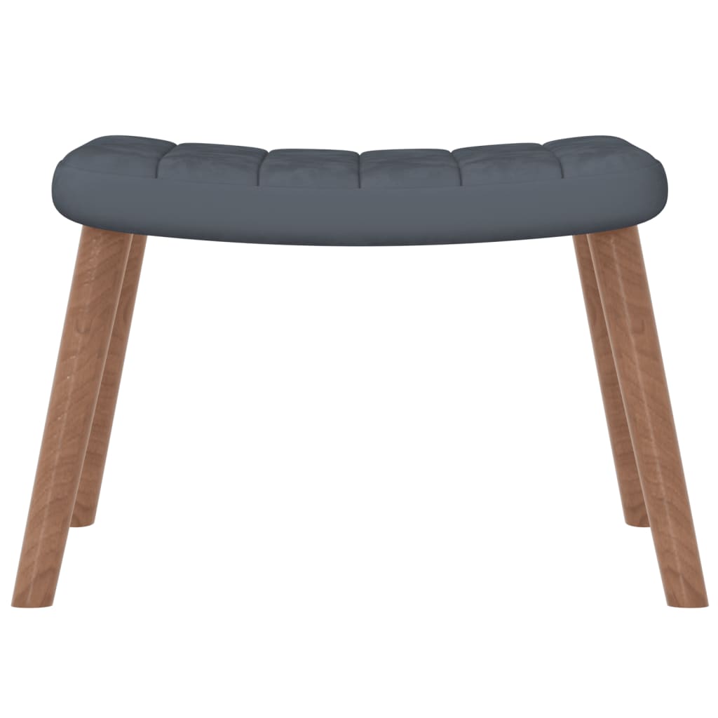 Relaxstoel met voetenbank fluweel donkergrijs is nu te koop bij PeponiXL, paradijselijk wonen!