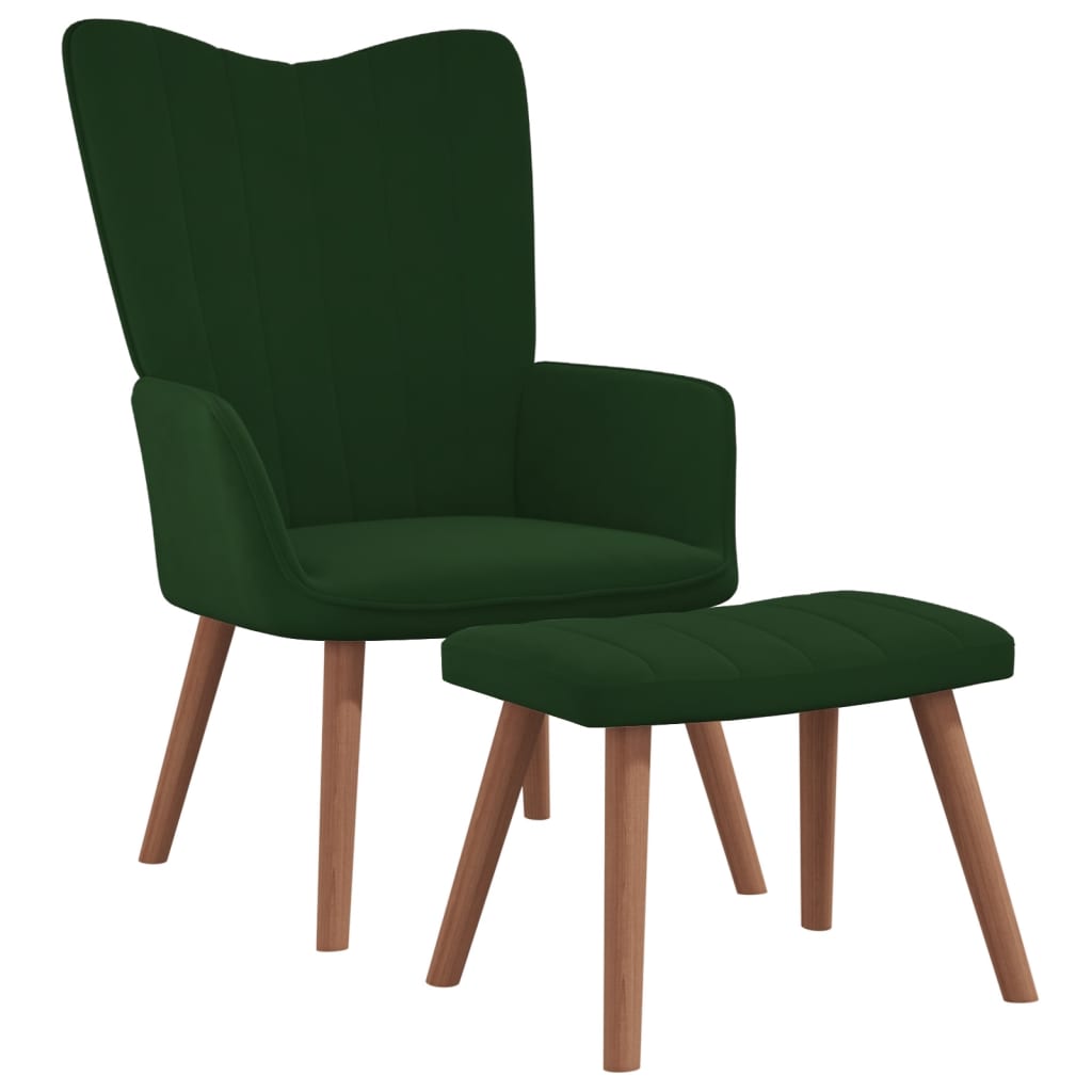 Relaxstoel met voetenbank fluweel donkergroen is nu te koop bij PeponiXL, paradijselijk wonen!