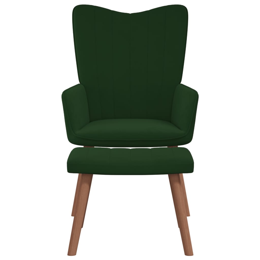 Relaxstoel met voetenbank fluweel donkergroen is nu te koop bij PeponiXL, paradijselijk wonen!
