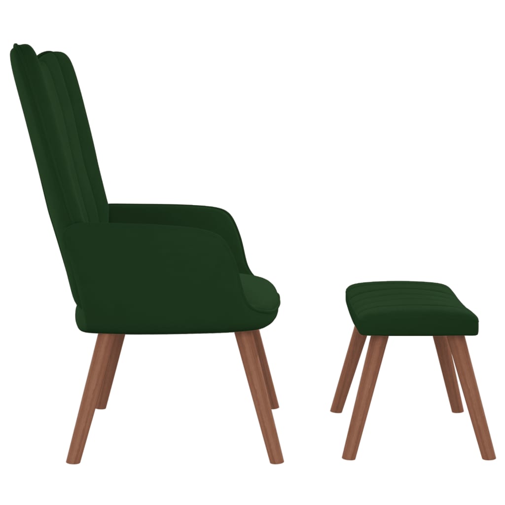 Relaxstoel met voetenbank fluweel donkergroen is nu te koop bij PeponiXL, paradijselijk wonen!