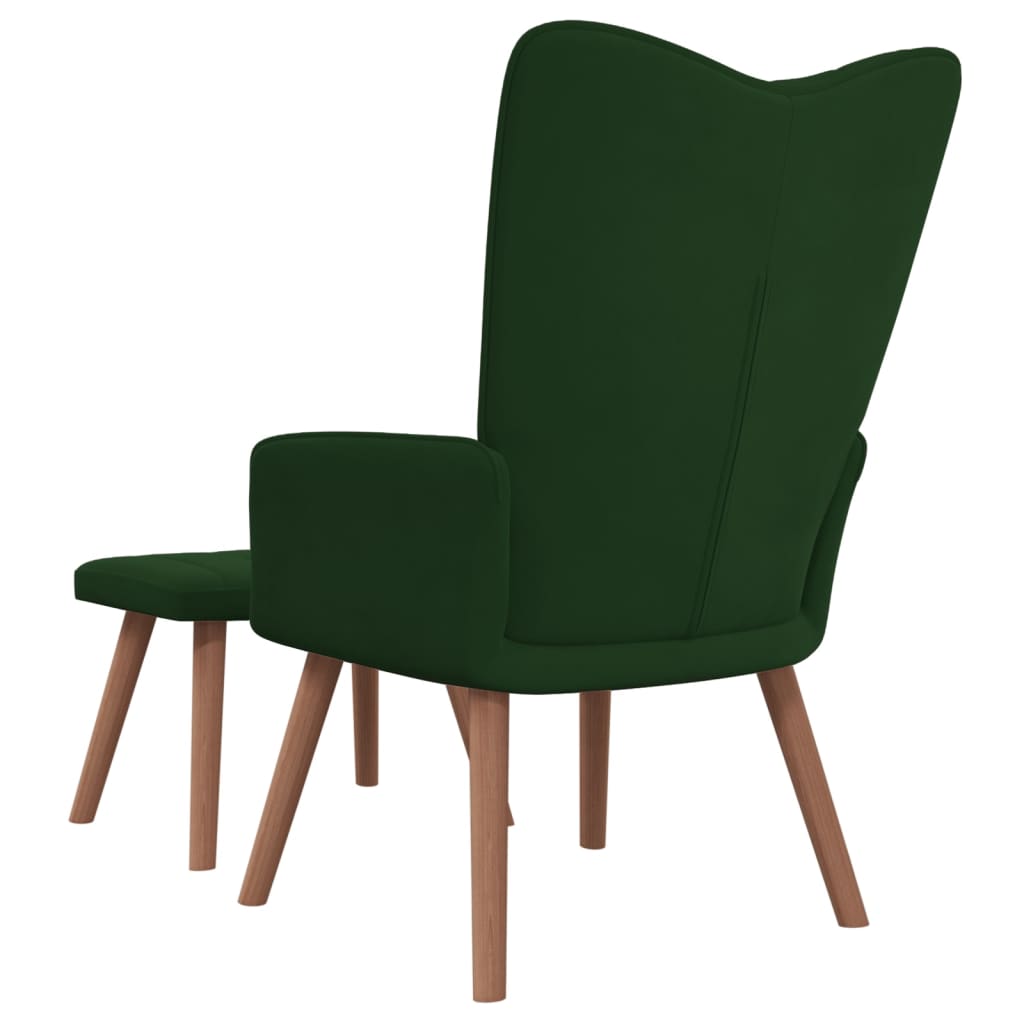 Relaxstoel met voetenbank fluweel donkergroen is nu te koop bij PeponiXL, paradijselijk wonen!