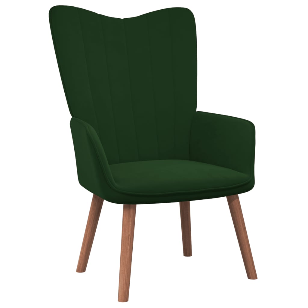 Relaxstoel met voetenbank fluweel donkergroen is nu te koop bij PeponiXL, paradijselijk wonen!