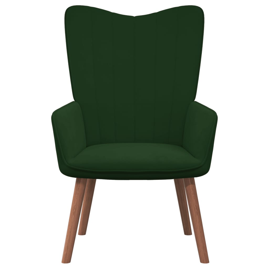 Relaxstoel met voetenbank fluweel donkergroen is nu te koop bij PeponiXL, paradijselijk wonen!