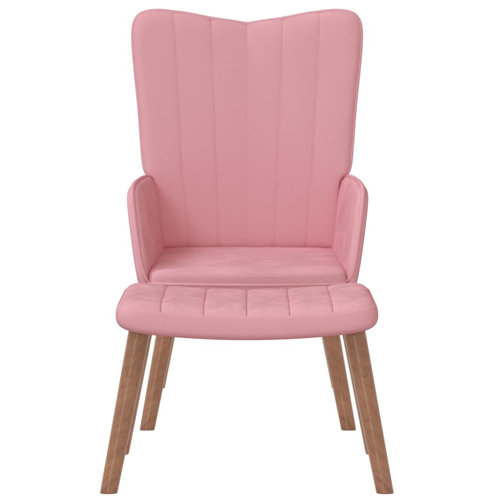 Relaxstoel met voetenbank fluweel roze is nu te koop bij PeponiXL, paradijselijk wonen!