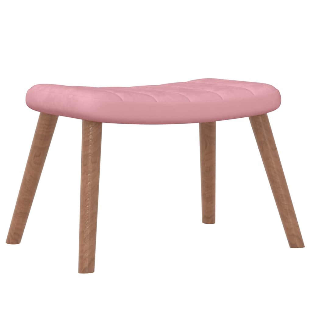 Relaxstoel met voetenbank fluweel roze is nu te koop bij PeponiXL, paradijselijk wonen!