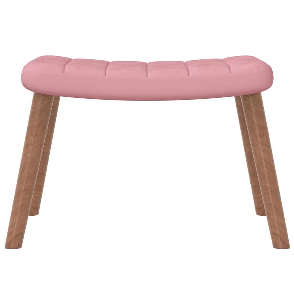 Relaxstoel met voetenbank fluweel roze is nu te koop bij PeponiXL, paradijselijk wonen!