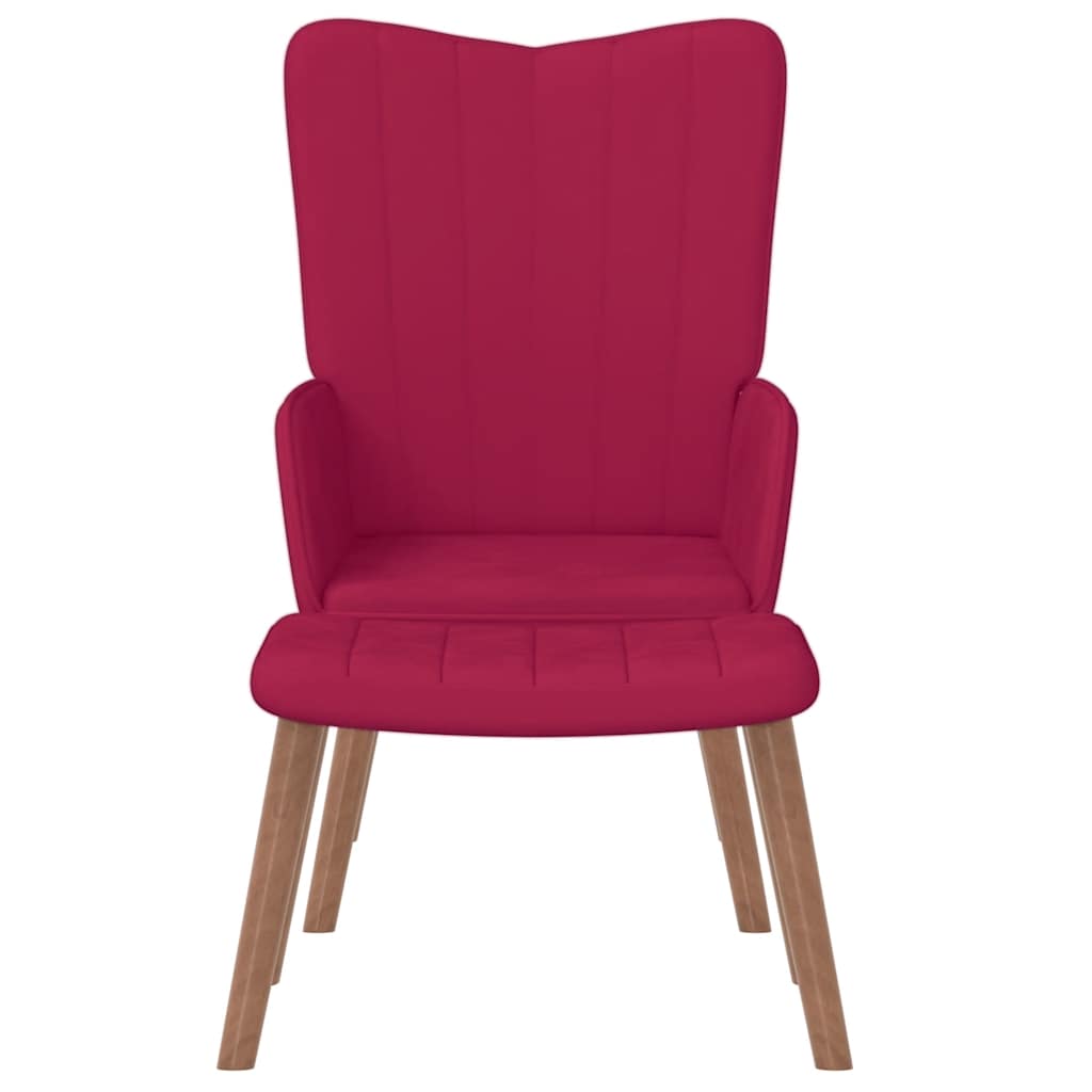 Relaxstoel met voetenbank fluweel wijnrood is nu te koop bij PeponiXL, paradijselijk wonen!
