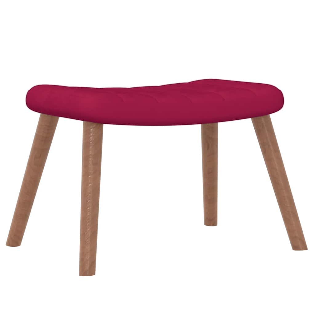 Relaxstoel met voetenbank fluweel wijnrood is nu te koop bij PeponiXL, paradijselijk wonen!