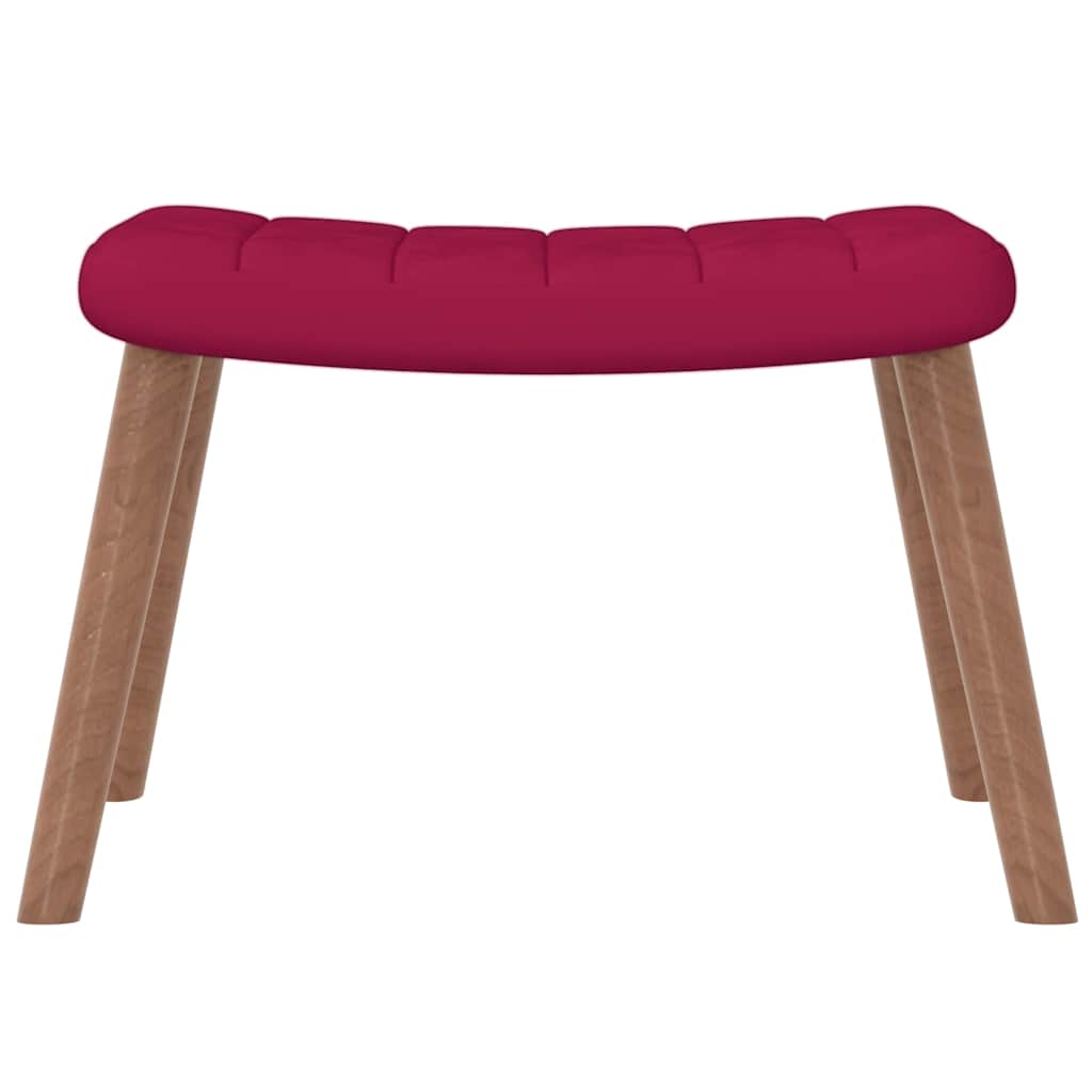 Relaxstoel met voetenbank fluweel wijnrood is nu te koop bij PeponiXL, paradijselijk wonen!