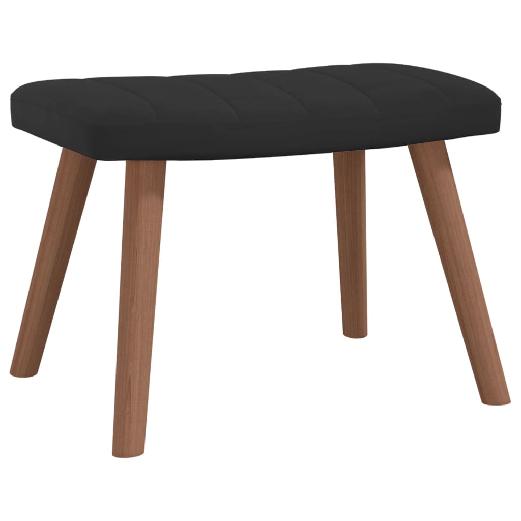 Relaxstoel met voetenbank fluweel zwart is nu te koop bij PeponiXL, paradijselijk wonen!