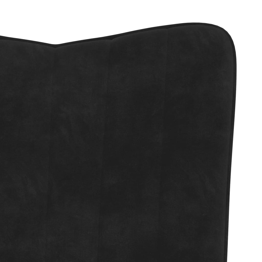 Relaxstoel met voetenbank fluweel zwart is nu te koop bij PeponiXL, paradijselijk wonen!