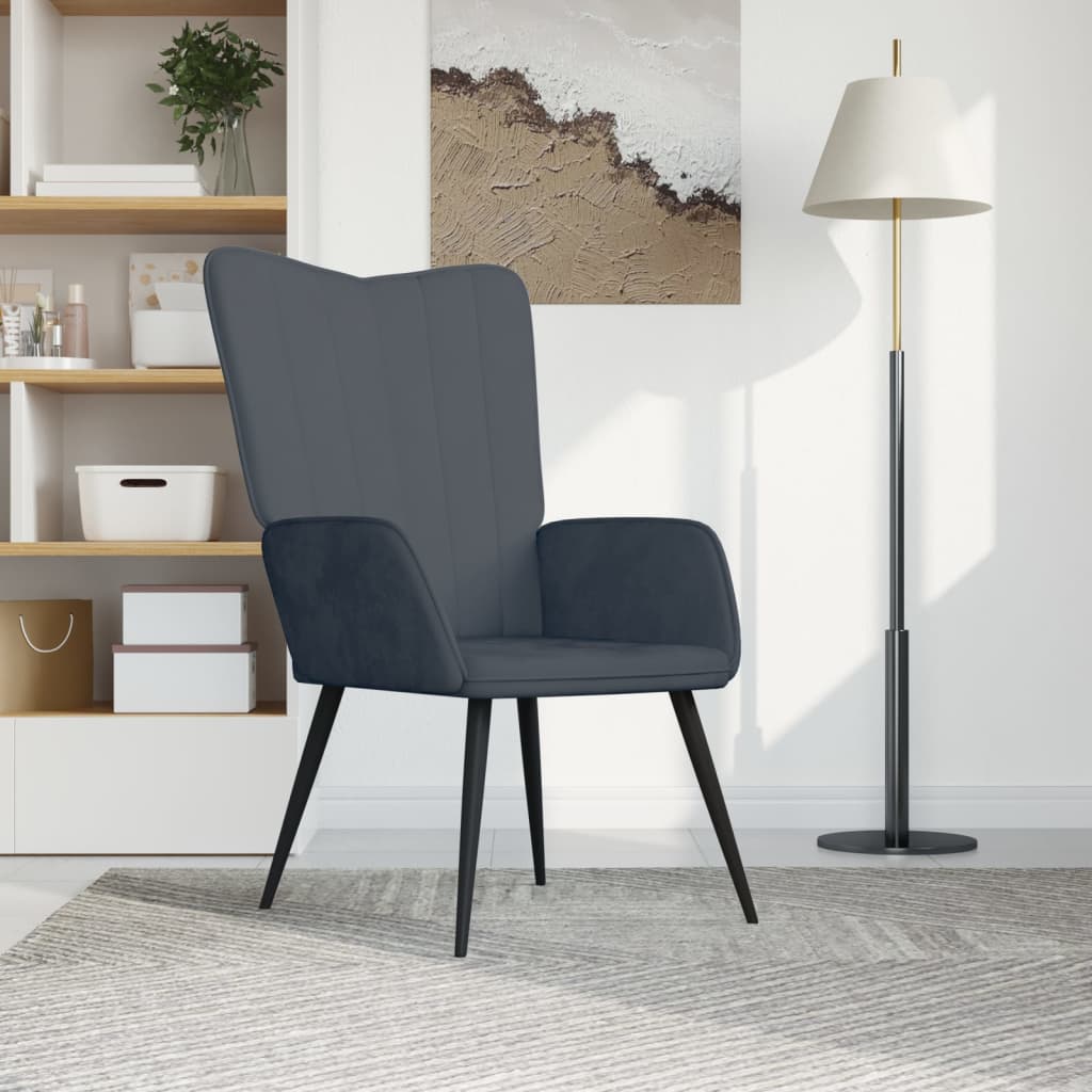 Relaxstoel fluweel donkergrijs is nu te koop bij PeponiXL, paradijselijk wonen!