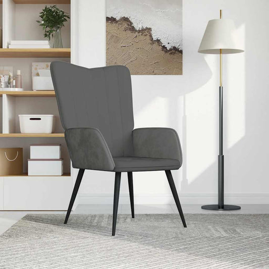 Relaxstoel fluweel donkergrijs is nu te koop bij PeponiXL, paradijselijk wonen!