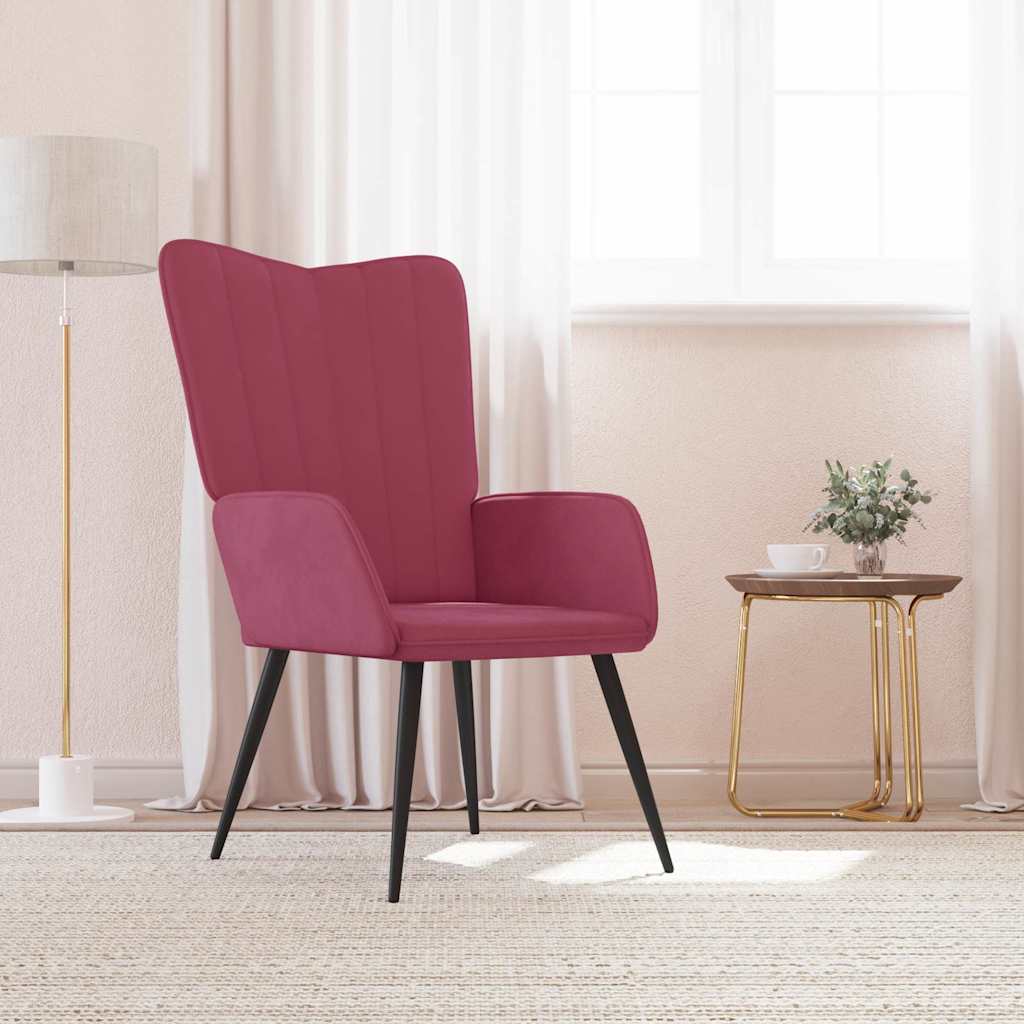 Relaxstoel fluweel wijnrood is nu te koop bij PeponiXL, paradijselijk wonen!