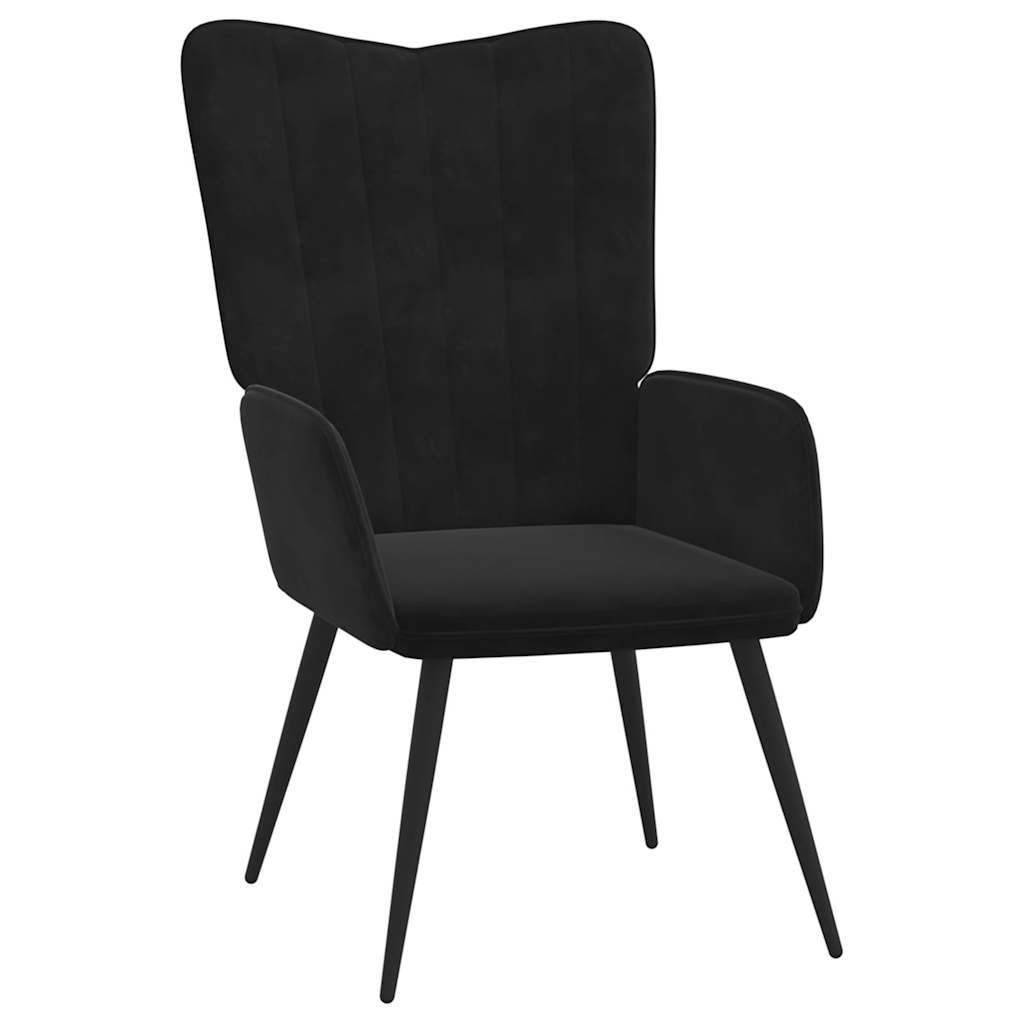 Relaxstoel fluweel zwart is nu te koop bij PeponiXL, paradijselijk wonen!