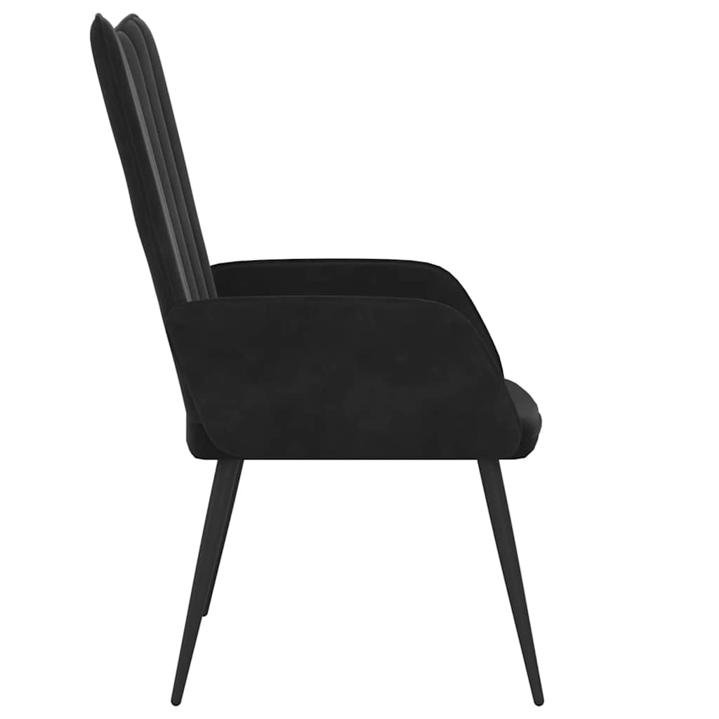 Relaxstoel fluweel zwart is nu te koop bij PeponiXL, paradijselijk wonen!