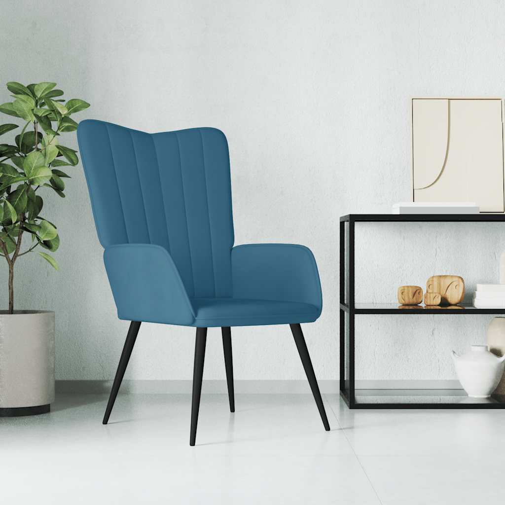 Relaxstoel fluweel blauw is nu te koop bij PeponiXL, paradijselijk wonen!