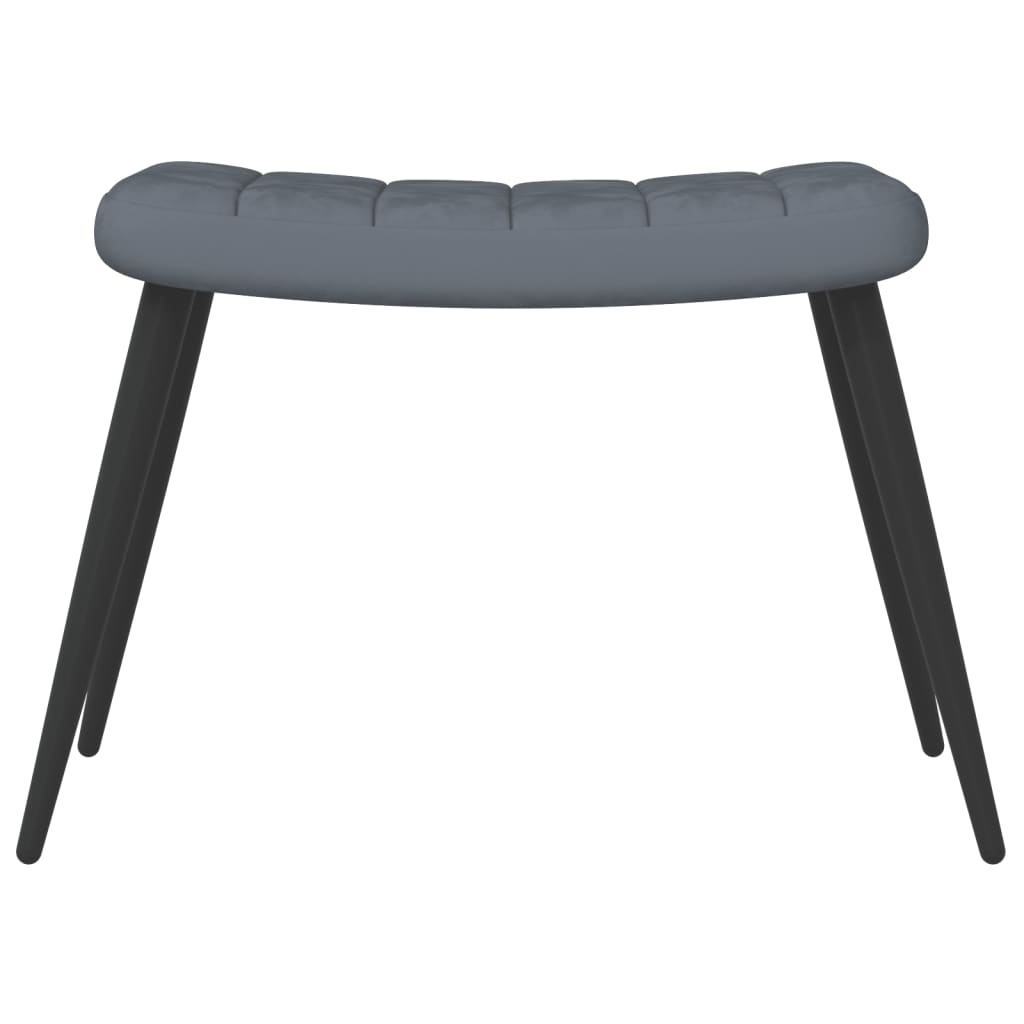 Relaxstoel met voetenbank fluweel donkergrijs is nu te koop bij PeponiXL, paradijselijk wonen!