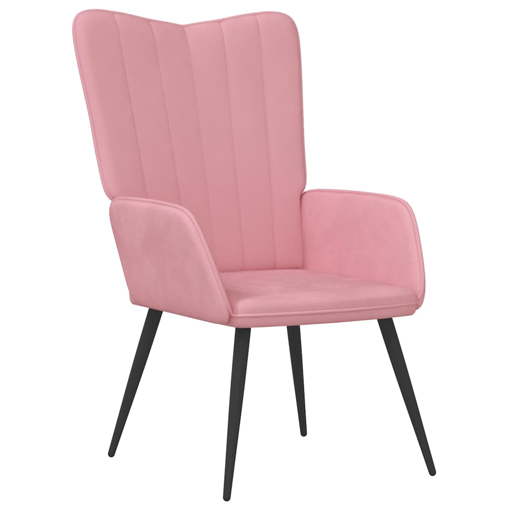 Relaxstoel met voetenbank fluweel roze is nu te koop bij PeponiXL, paradijselijk wonen!