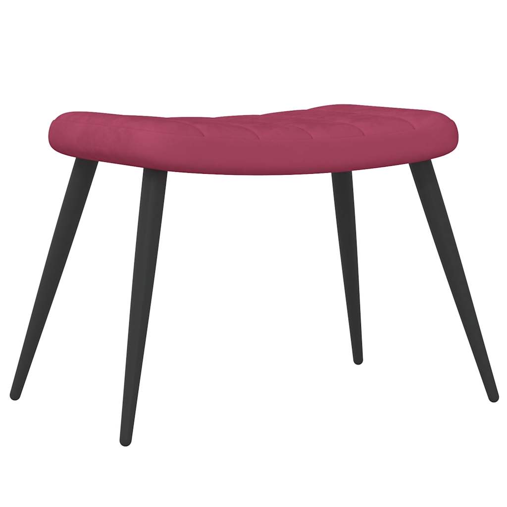 Relaxstoel met voetenbank fluweel wijnrood is nu te koop bij PeponiXL, paradijselijk wonen!