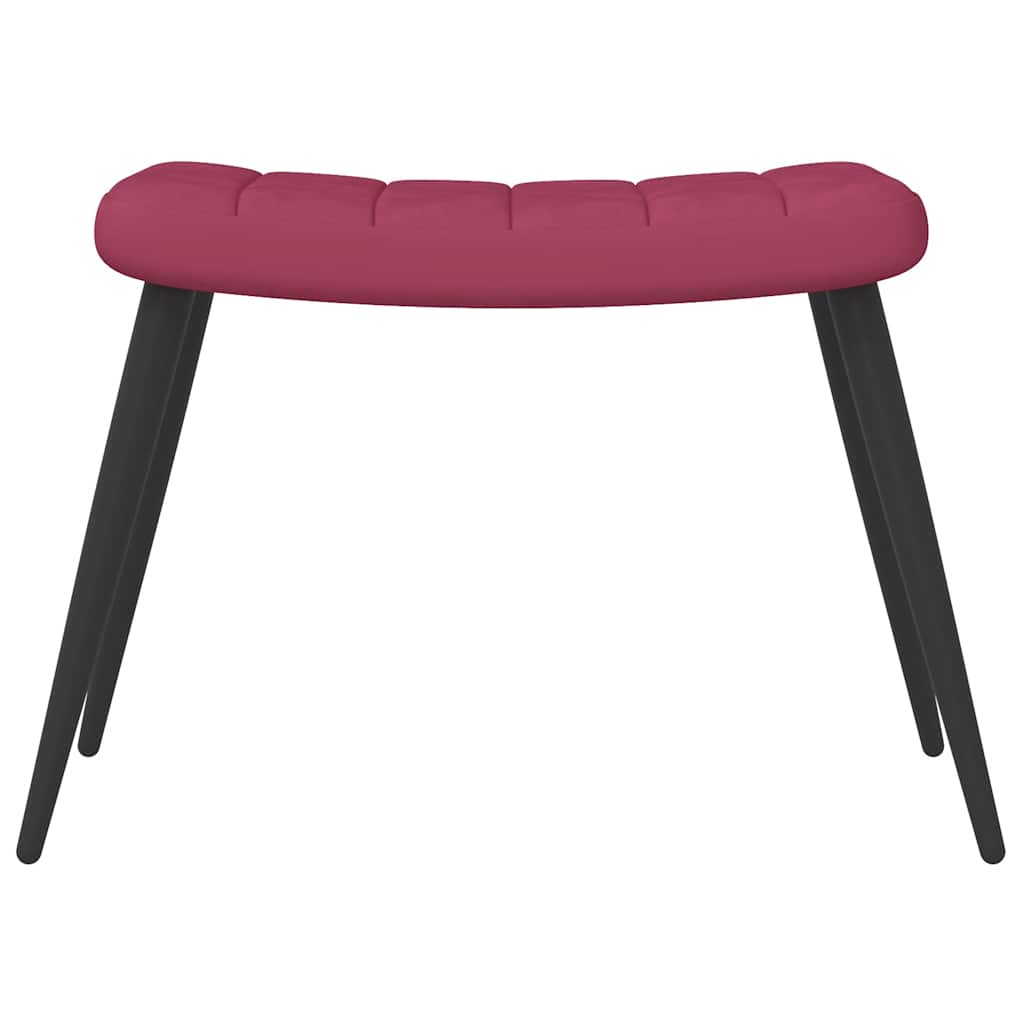Relaxstoel met voetenbank fluweel wijnrood is nu te koop bij PeponiXL, paradijselijk wonen!