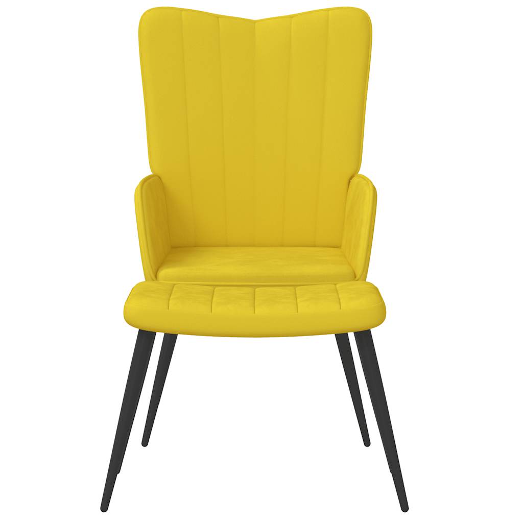 Relaxstoel met voetenbank fluweel mosterdgeel is nu te koop bij PeponiXL, paradijselijk wonen!