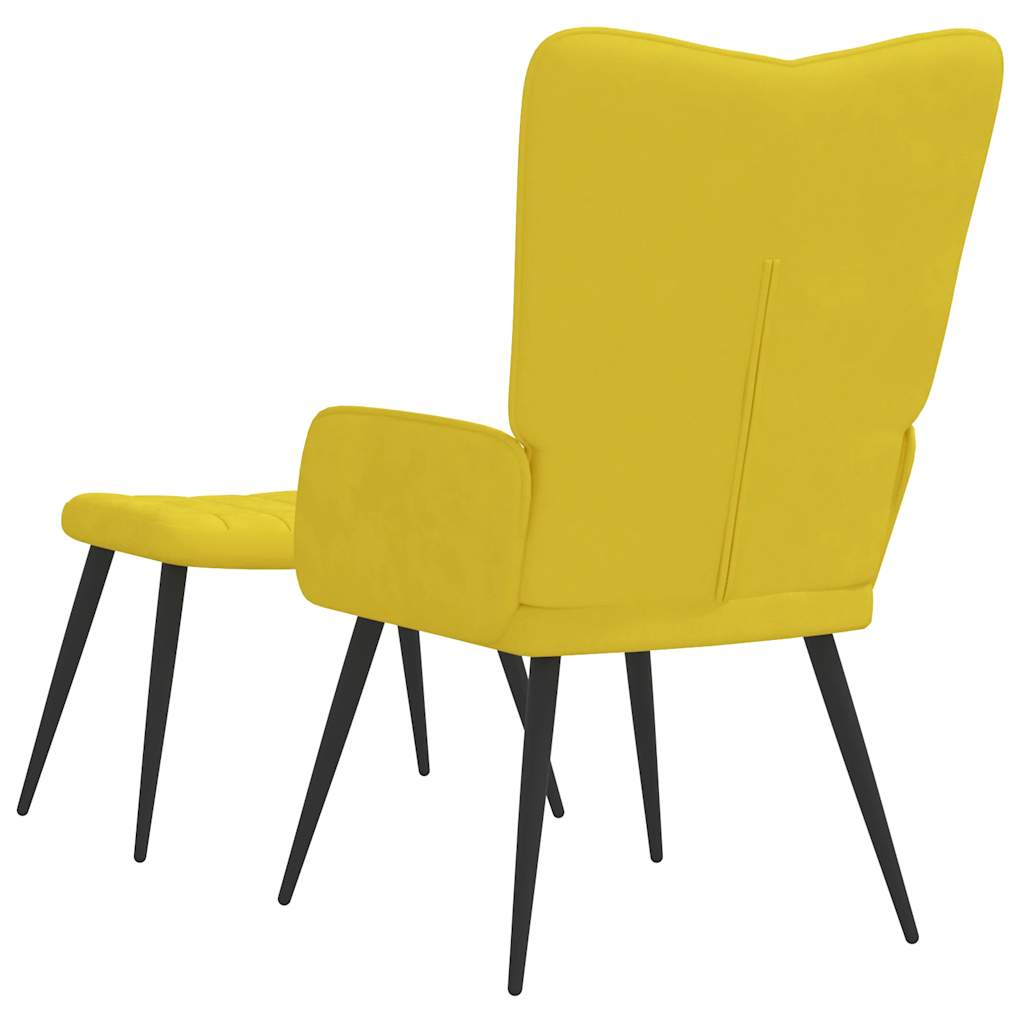 Relaxstoel met voetenbank fluweel mosterdgeel is nu te koop bij PeponiXL, paradijselijk wonen!