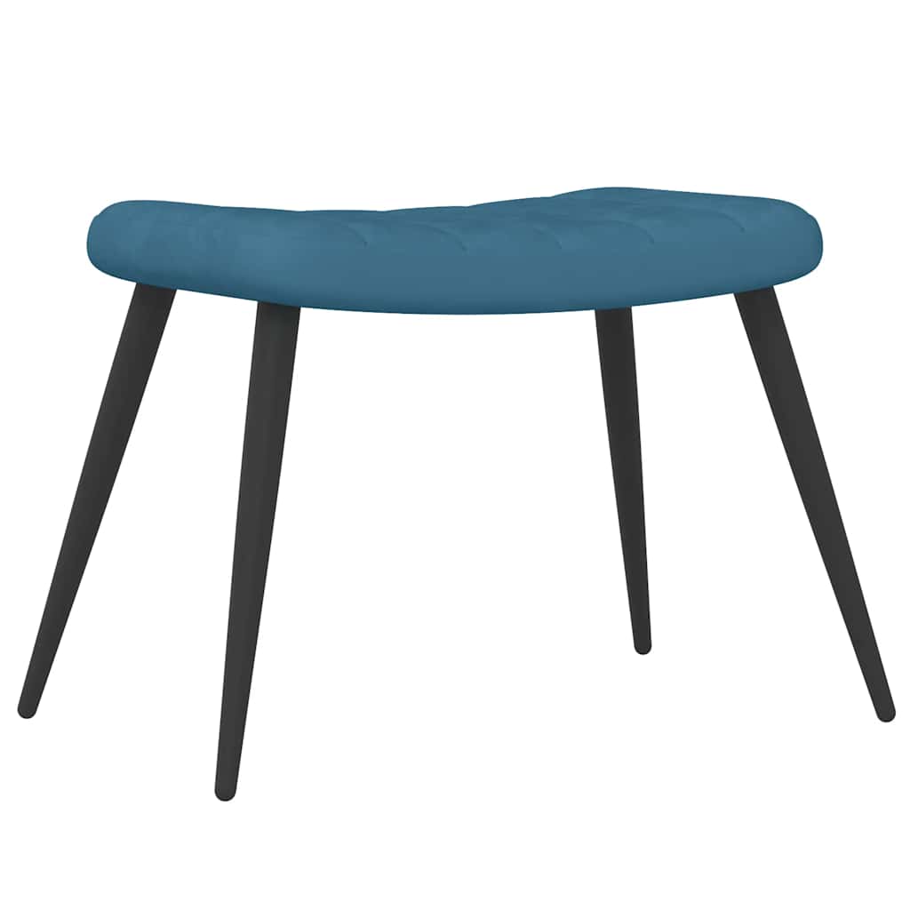 Relaxstoel met voetenbank fluweel blauw is nu te koop bij PeponiXL, paradijselijk wonen!