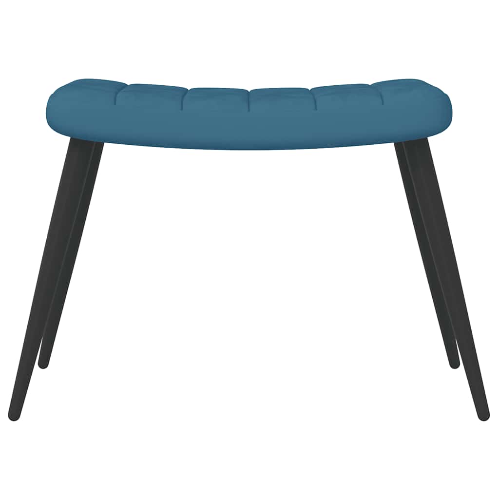 Relaxstoel met voetenbank fluweel blauw is nu te koop bij PeponiXL, paradijselijk wonen!