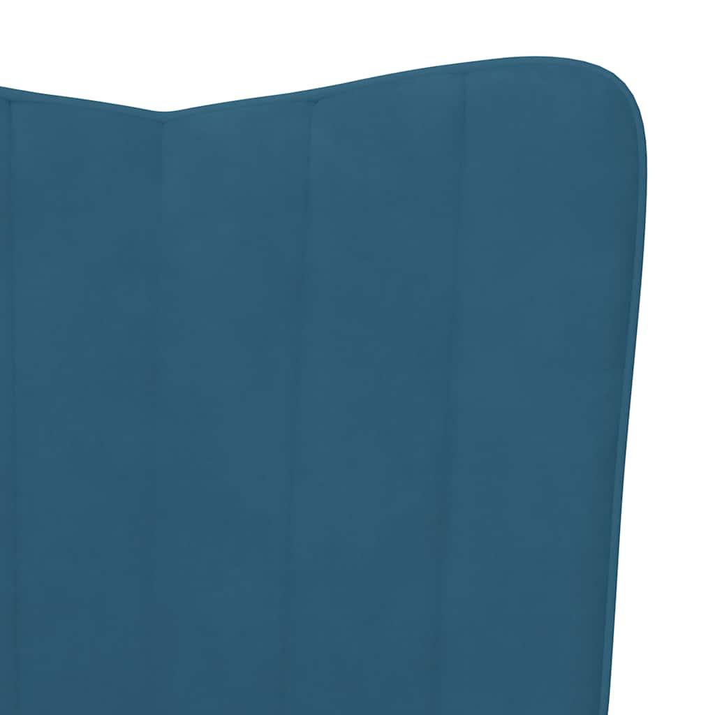 Relaxstoel met voetenbank fluweel blauw is nu te koop bij PeponiXL, paradijselijk wonen!