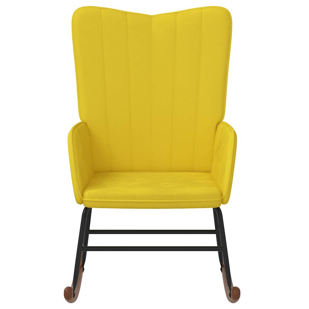 Schommelstoel fluweel mosterdgeel is nu te koop bij PeponiXL, paradijselijk wonen!