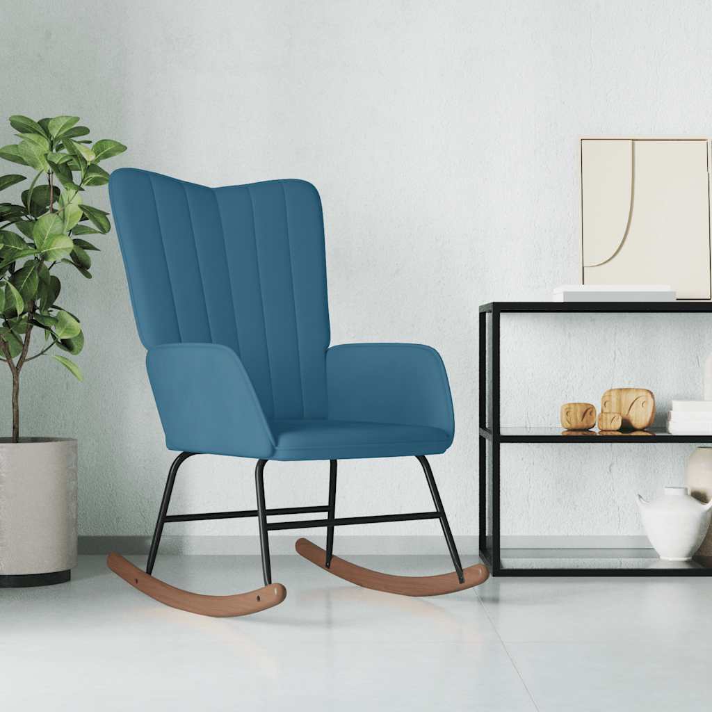 Schommelstoel fluweel blauw is nu te koop bij PeponiXL, paradijselijk wonen!