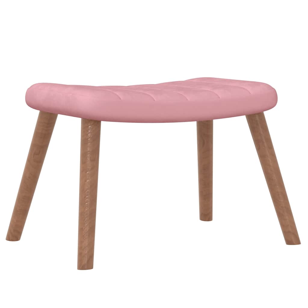 Schommelstoel met voetenbank fluweel roze is nu te koop bij PeponiXL, paradijselijk wonen!