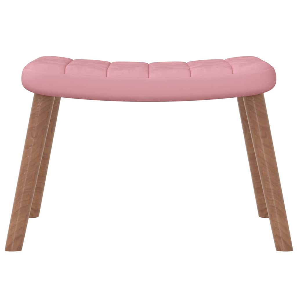 Schommelstoel met voetenbank fluweel roze is nu te koop bij PeponiXL, paradijselijk wonen!