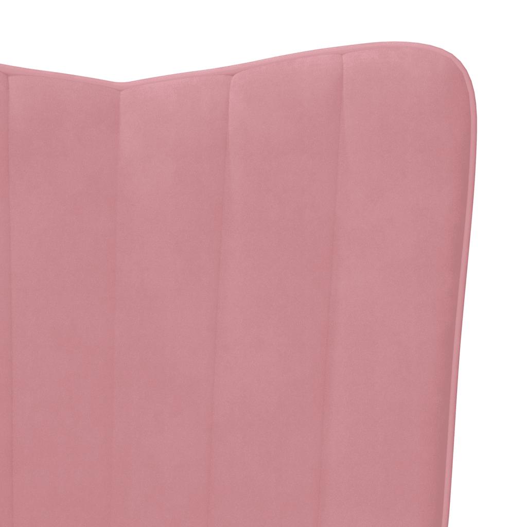 Schommelstoel met voetenbank fluweel roze is nu te koop bij PeponiXL, paradijselijk wonen!
