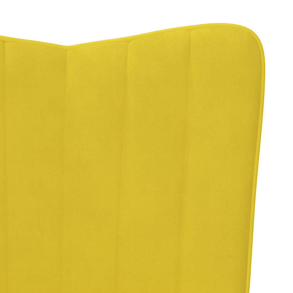 Schommelstoel met voetenbank fluweel mosterdgeel is nu te koop bij PeponiXL, paradijselijk wonen!