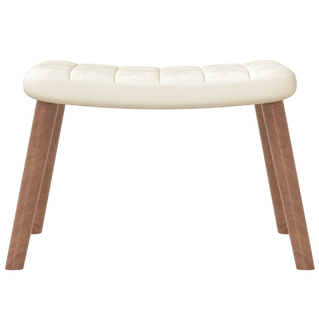Schommelstoel met voetenbank fluweel crèmewit is nu te koop bij PeponiXL, paradijselijk wonen!
