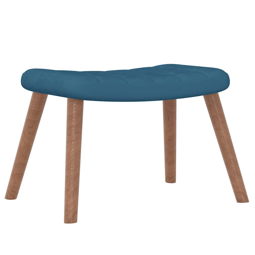 Schommelstoel met voetenbank fluweel blauw is nu te koop bij PeponiXL, paradijselijk wonen!