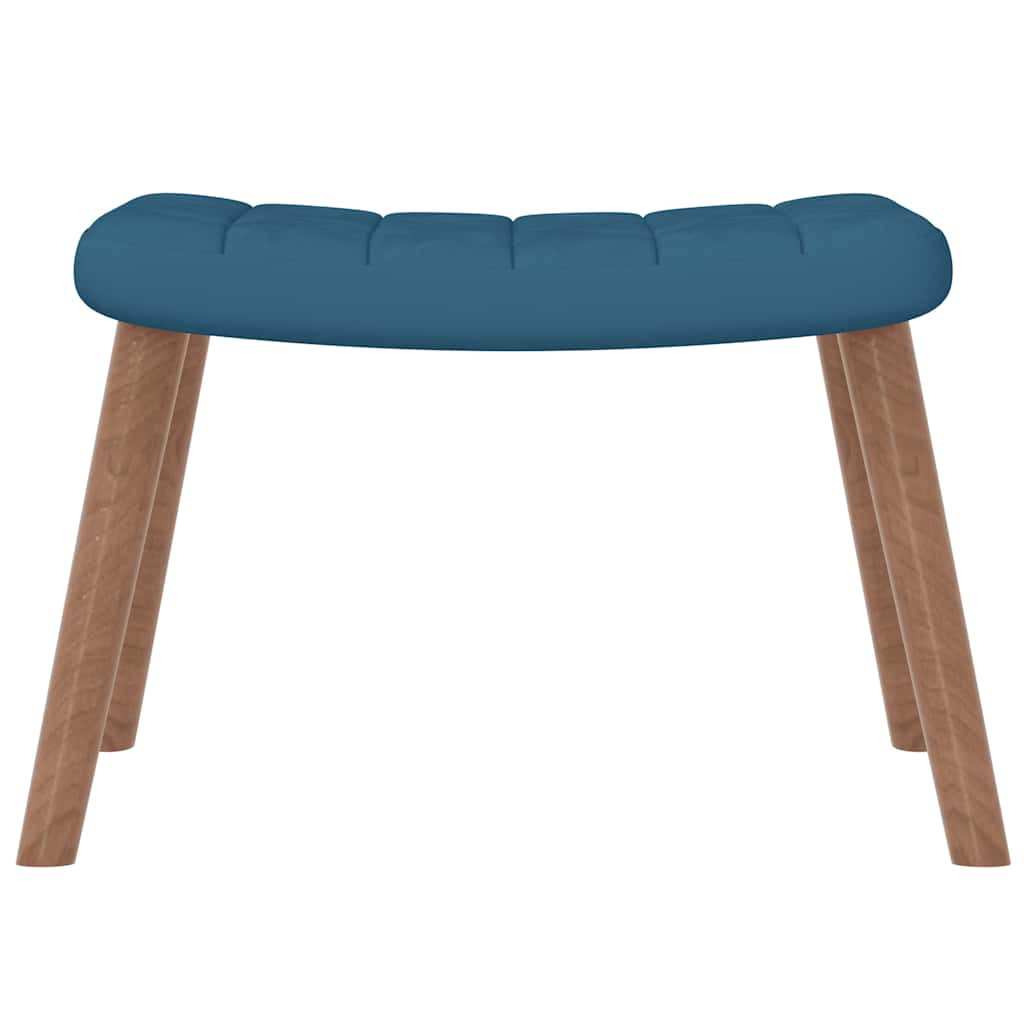 Schommelstoel met voetenbank fluweel blauw is nu te koop bij PeponiXL, paradijselijk wonen!