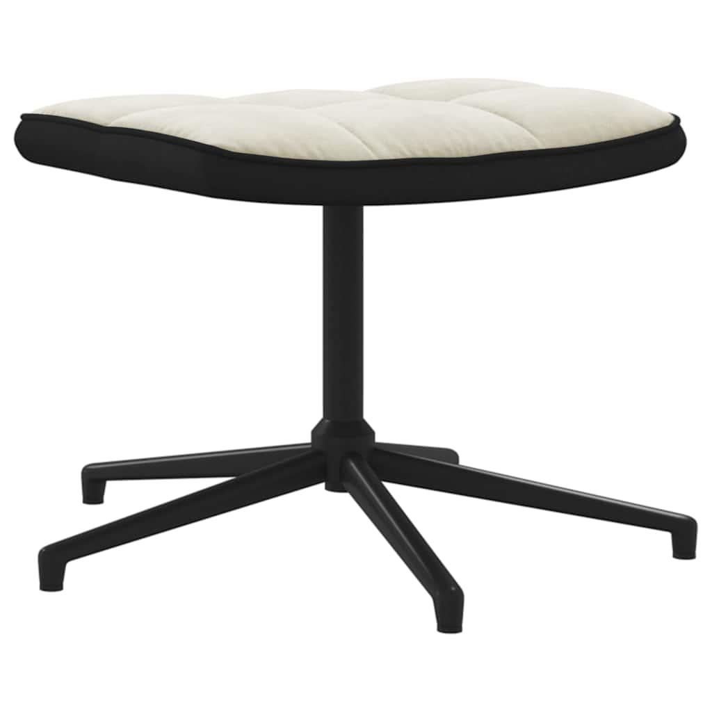 Relaxstoel met voetenbank fluweel en PVC crèmewit is nu te koop bij PeponiXL, paradijselijk wonen!