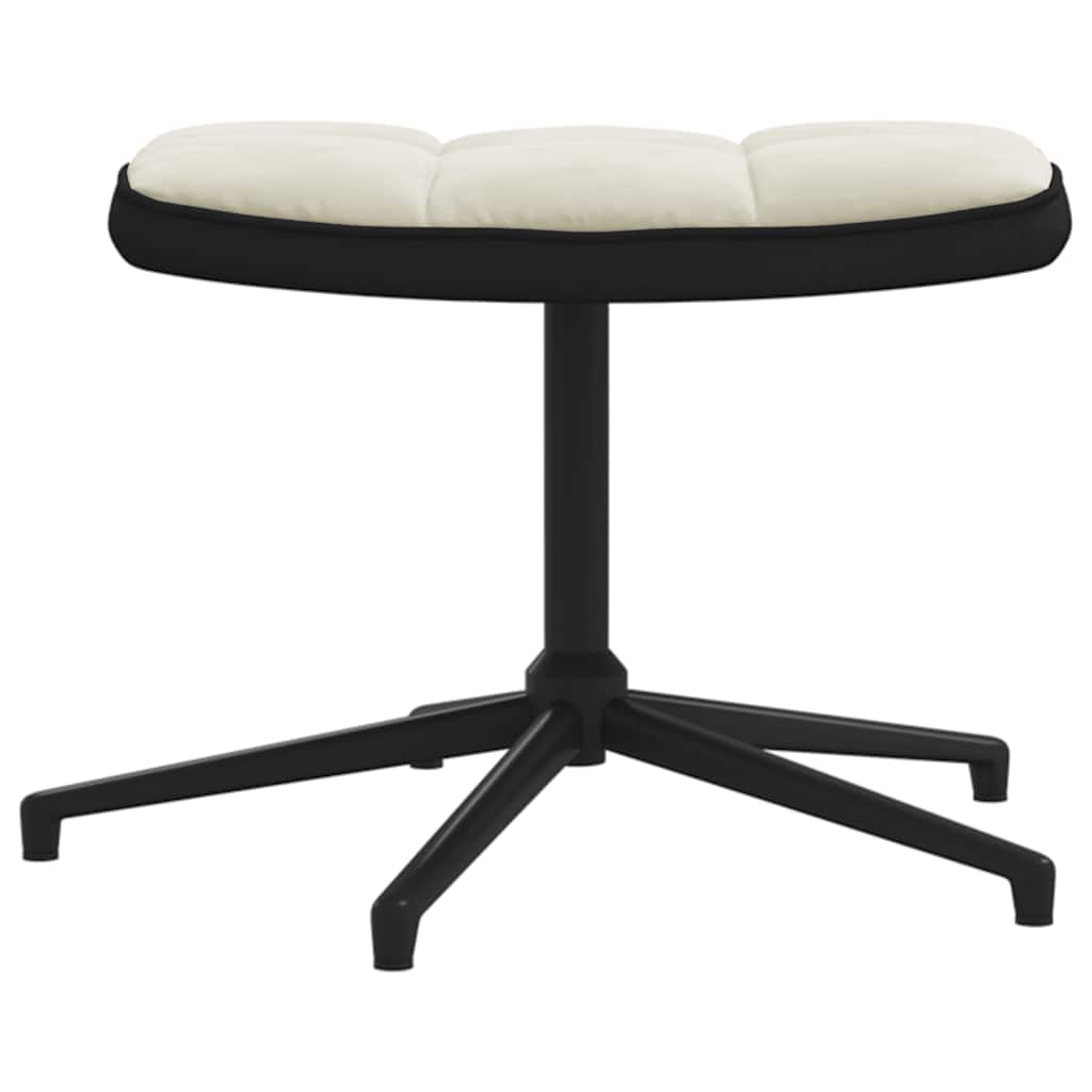 Relaxstoel met voetenbank fluweel en PVC crèmewit is nu te koop bij PeponiXL, paradijselijk wonen!
