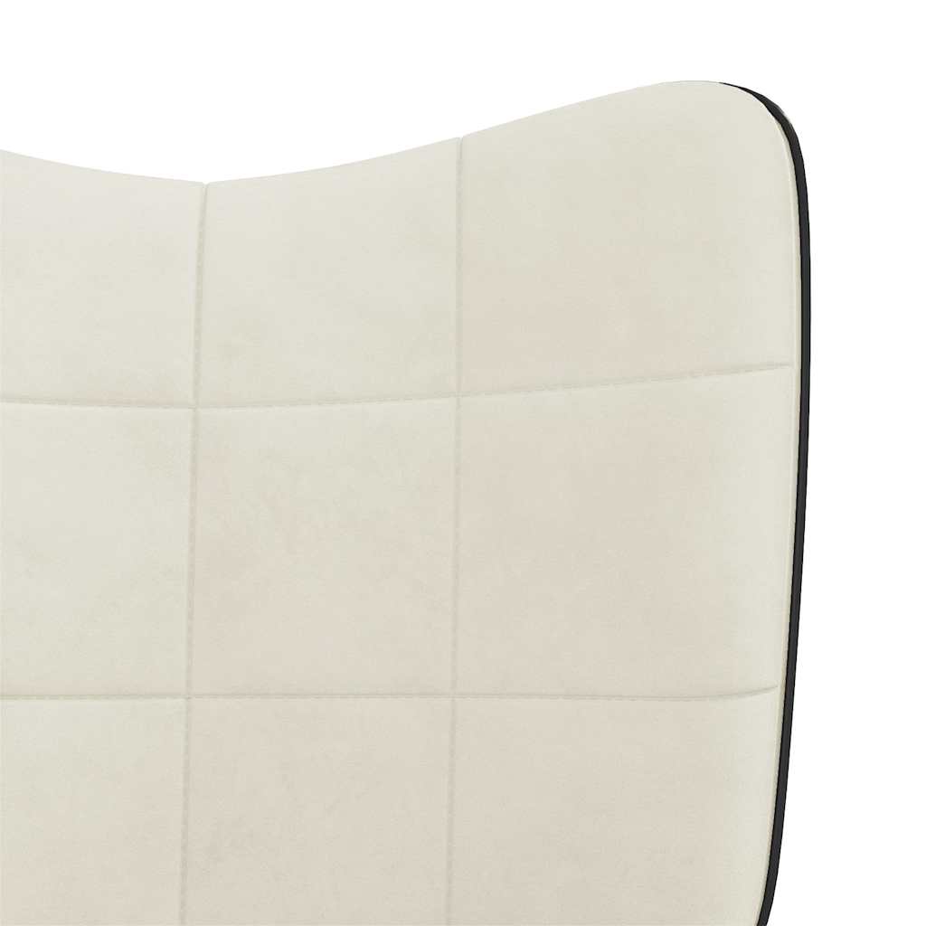 Relaxstoel met voetenbank fluweel en PVC crèmewit is nu te koop bij PeponiXL, paradijselijk wonen!