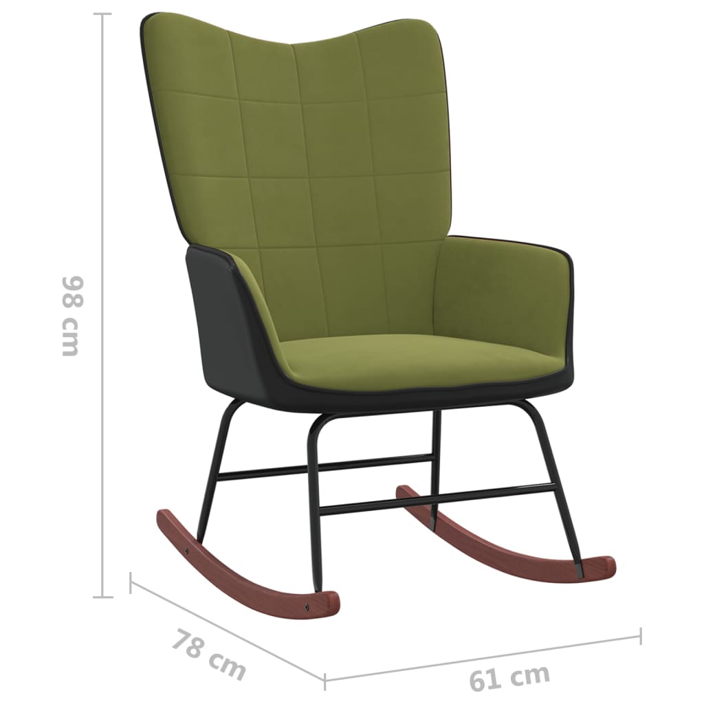 Schommelstoel fluweel en PVC lichtgroen is nu te koop bij PeponiXL, paradijselijk wonen!